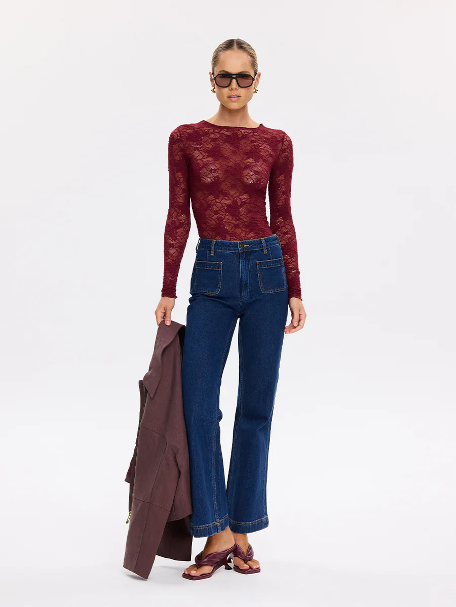 KIVARI - VICTORIA LACE TOP (PLUM) - Image 3