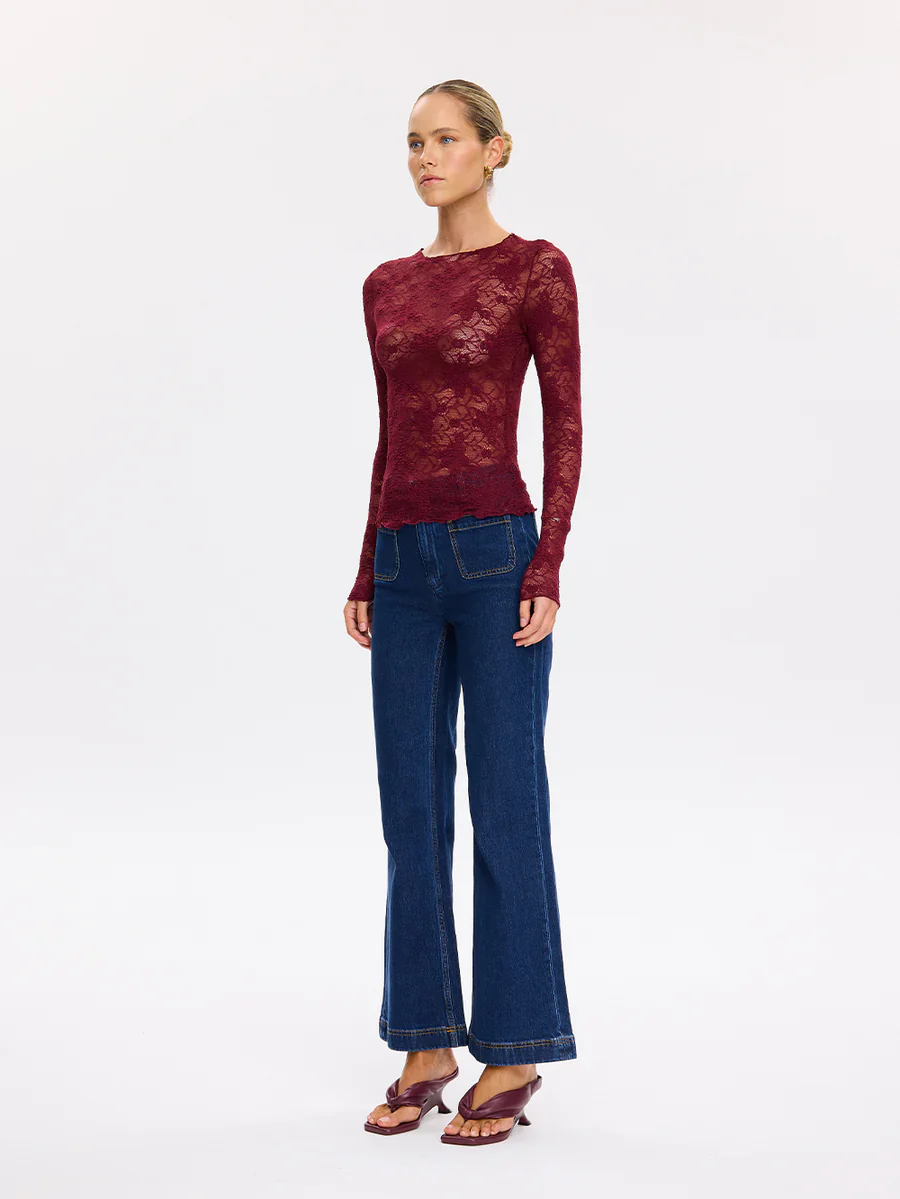 KIVARI - VICTORIA LACE TOP (PLUM) - Image 5
