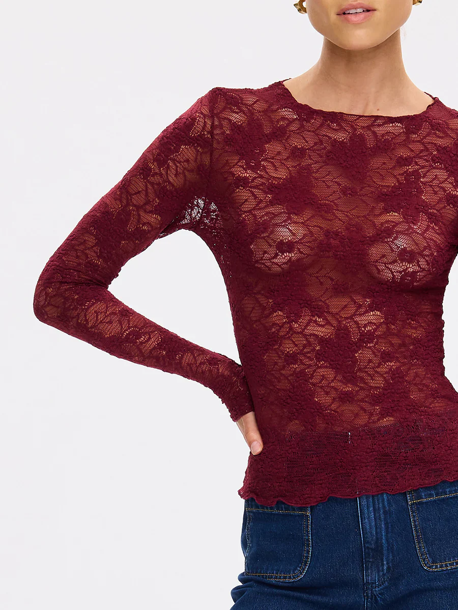 KIVARI - VICTORIA LACE TOP (PLUM) - Image 6