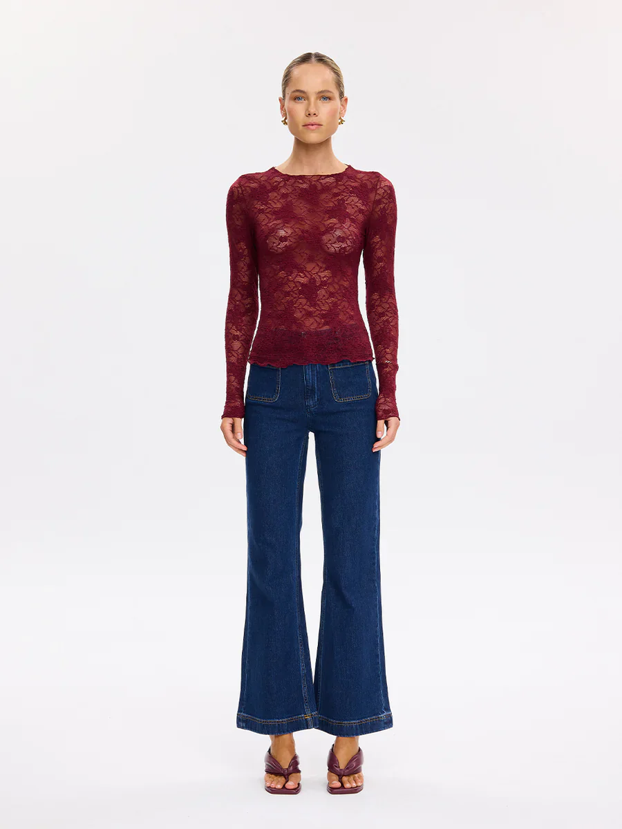 KIVARI - VICTORIA LACE TOP (PLUM) - Image 8