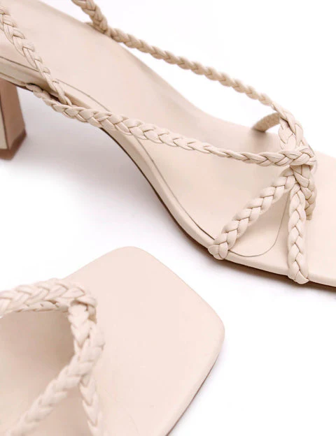 LA TRIBE - Braided Strap Heel (Cream) - Image 2