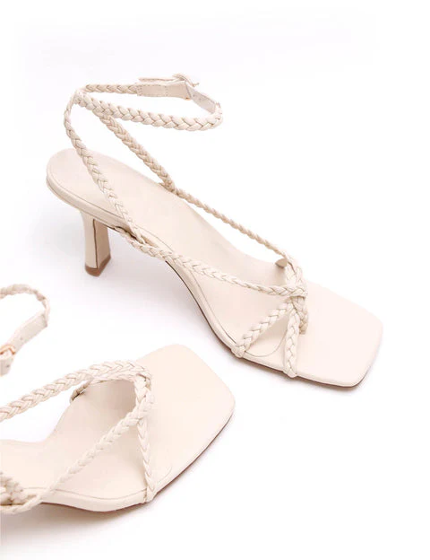 LA TRIBE - Braided Strap Heel (Cream) - Image 3