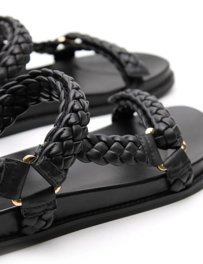 LA TRIBE - Elke Braided Sandal (Black) - Image 3