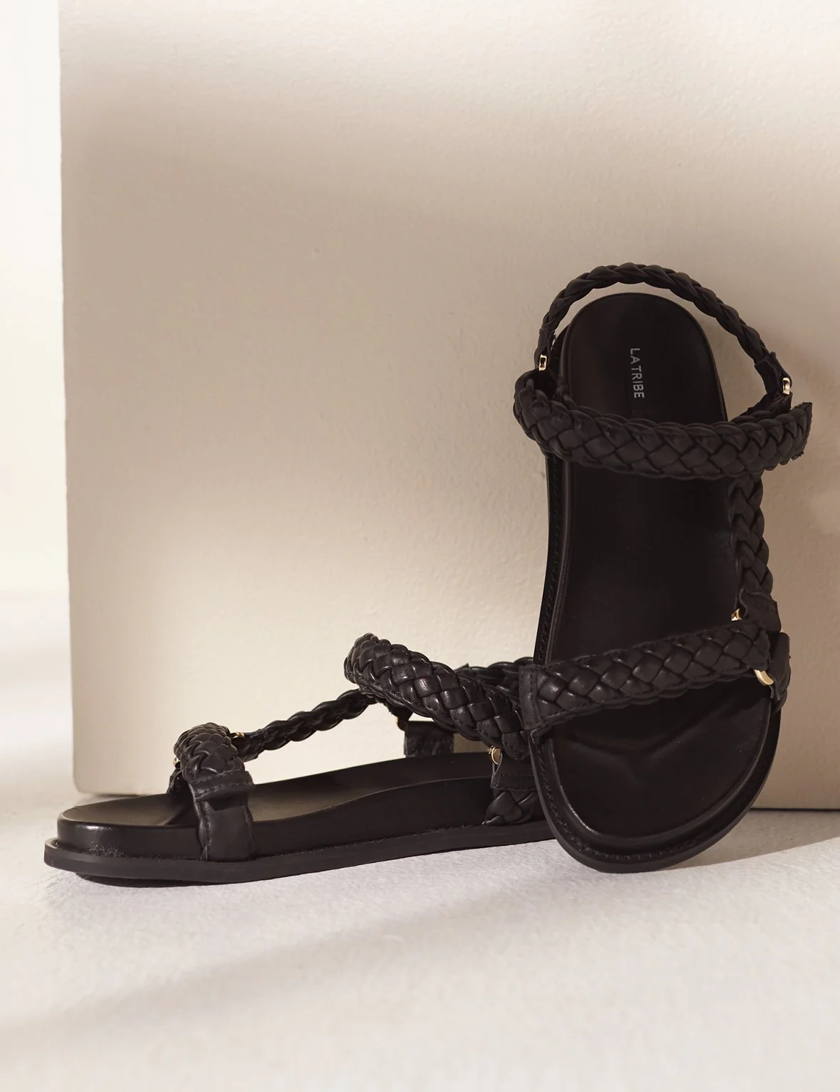 LA TRIBE - Elke Braided Sandal (Black) - Image 4