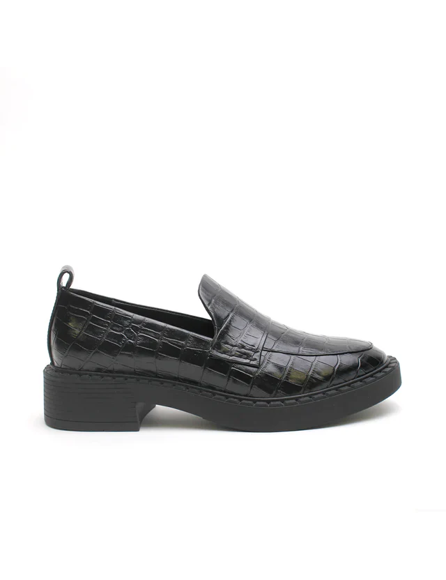 LA TRIBE - Fleur Loafer (Black Croc)