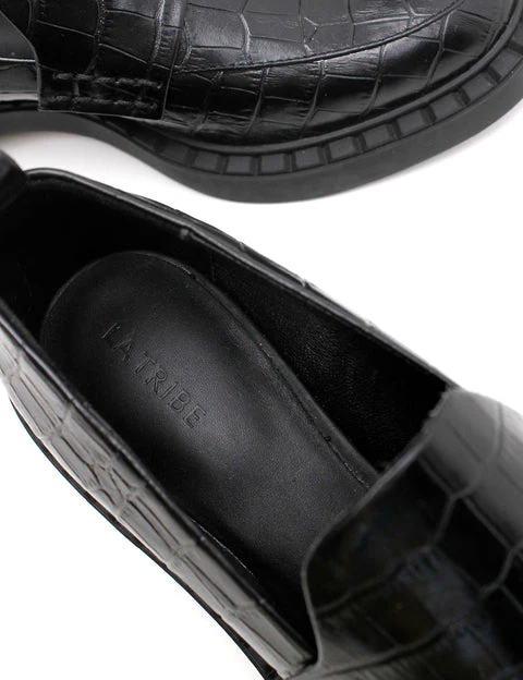 LA TRIBE - Fleur Loafer (Black Croc) - Image 4