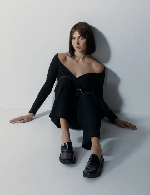 LA TRIBE - Fleur Loafer (Black Croc) - Image 7