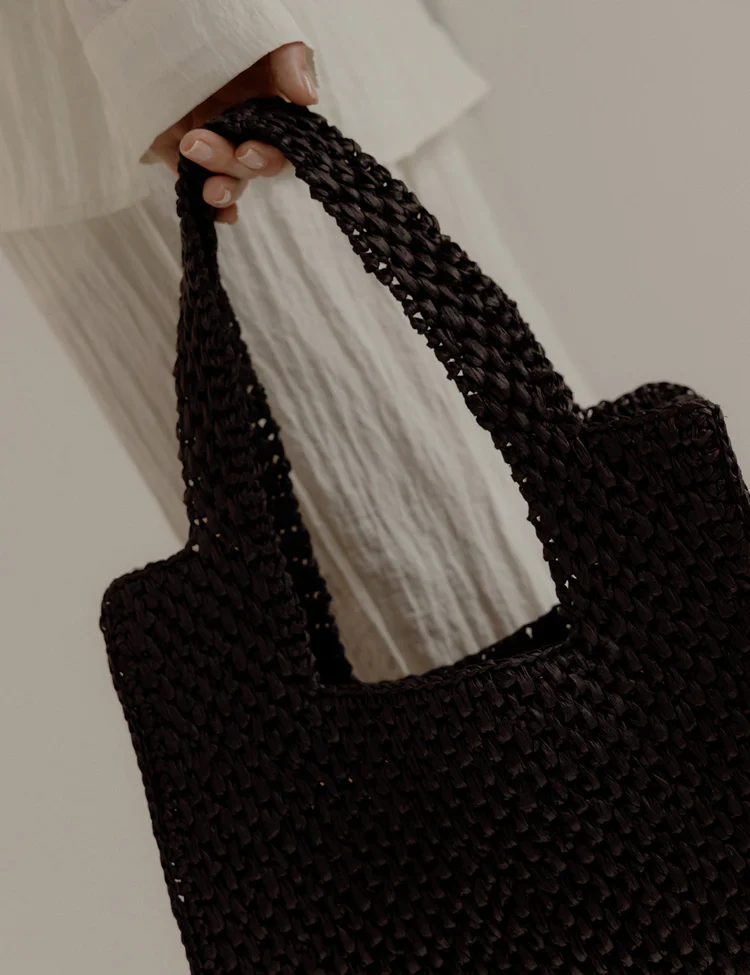 LA TRIBE - MACRAME TOTE BAG (BLACK) - Image 5
