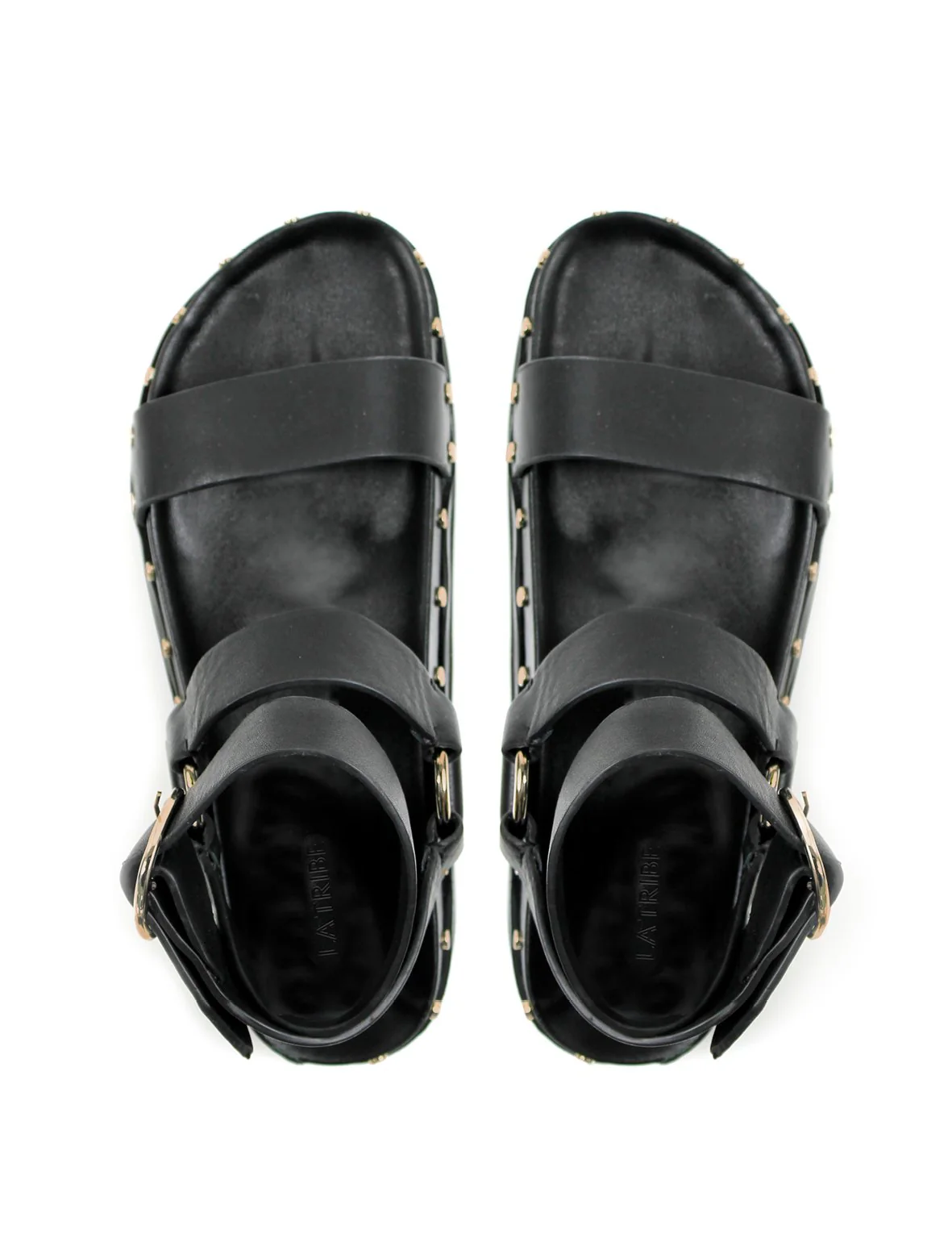 LA TRIBE - Studded Sandal (Black / Gold) - Image 4