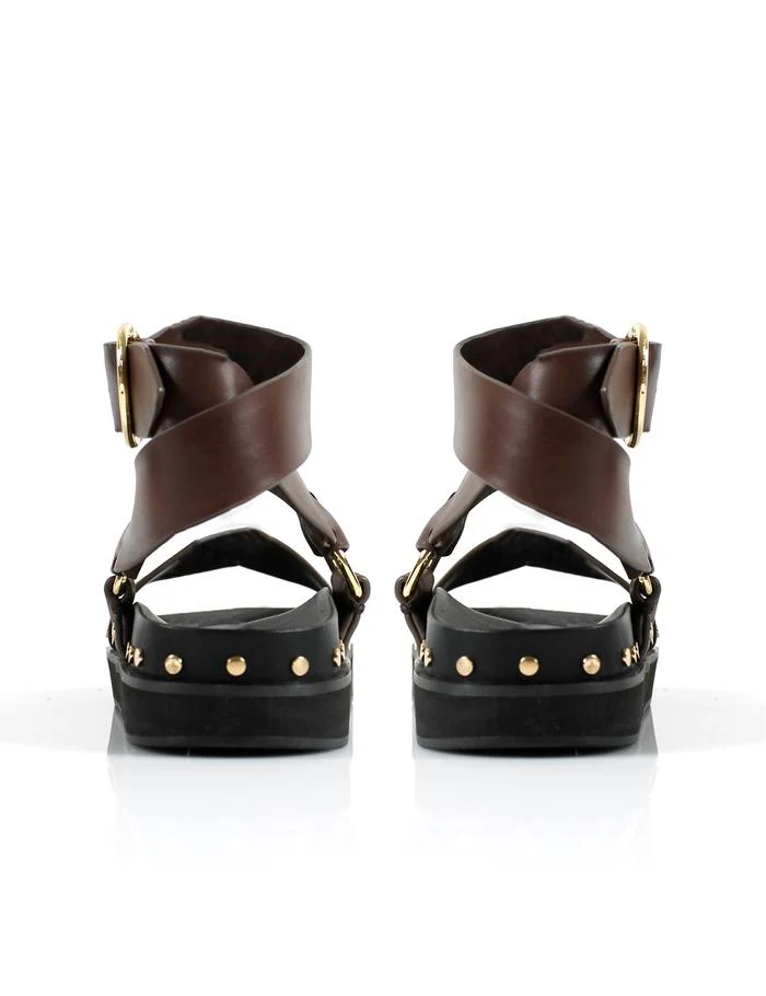 LA TRIBE - Studded Sandal (Chocolate / Gold) - Image 3