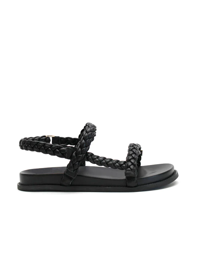 LA TRIBE - Thin Elke Braided Sandal (Black)