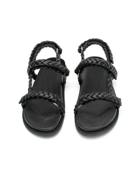 LA TRIBE - Thin Elke Braided Sandal (Black) - Image 2