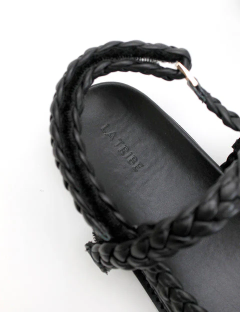LA TRIBE - Thin Elke Braided Sandal (Black) - Image 3