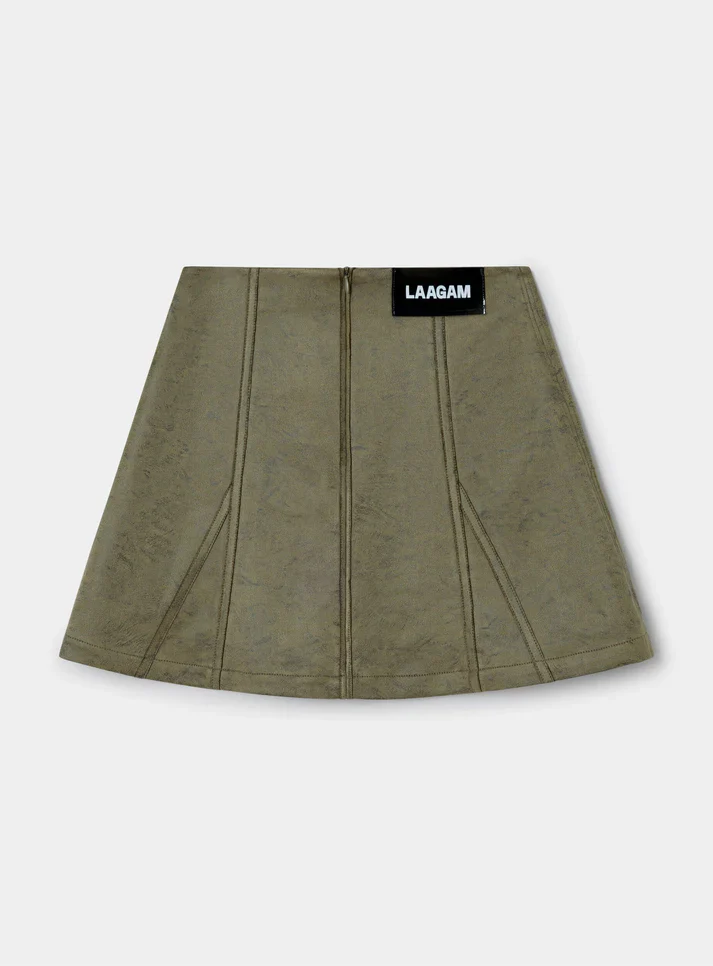 LAAGAM - JUDY KHAKI SHORT SKIRT (KHAKI) - Image 6