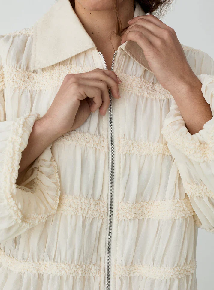 LAAGAM - KIARA ECRU BOMBER JACKET - Image 4
