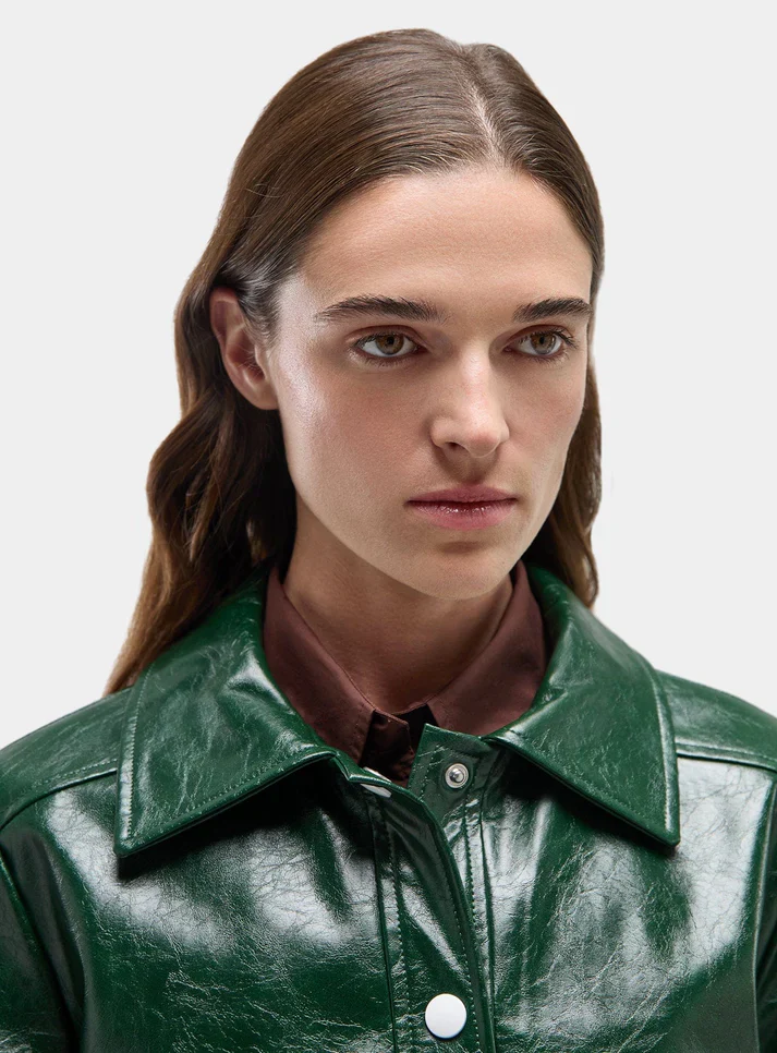 LAAGAM - LENA GREEN FAUX LEATHER JACKET - Image 4