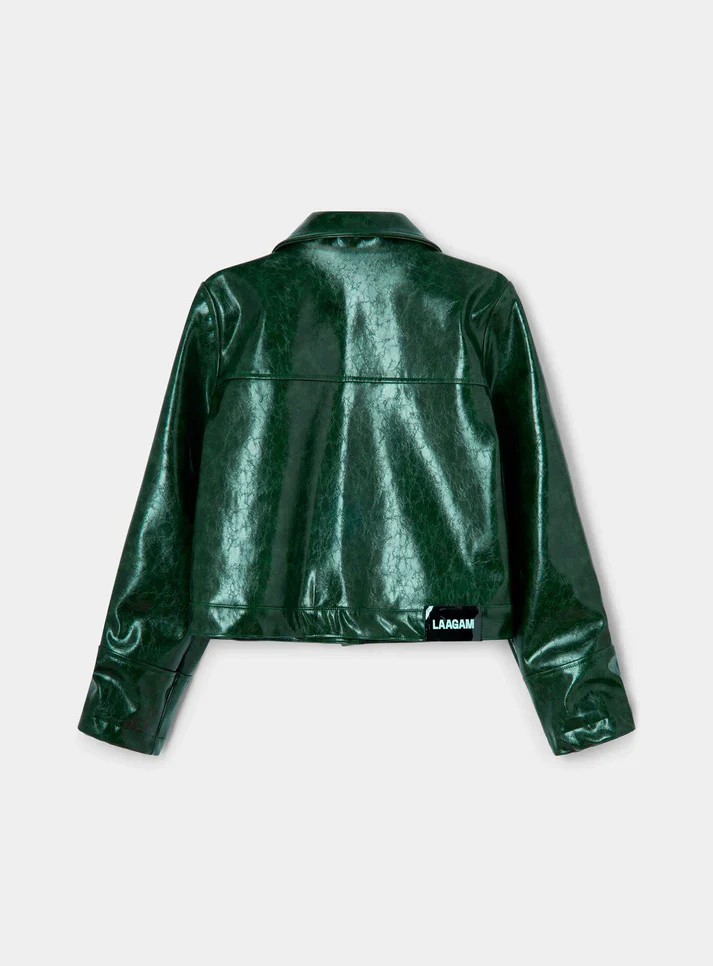 LAAGAM - LENA GREEN FAUX LEATHER JACKET - Image 6
