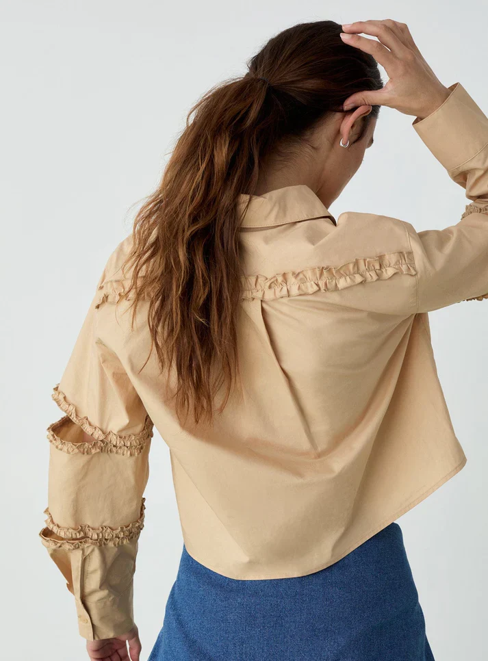 LAAGAM - MUNA CUT-OUT SHIRT (SAND) - Image 3