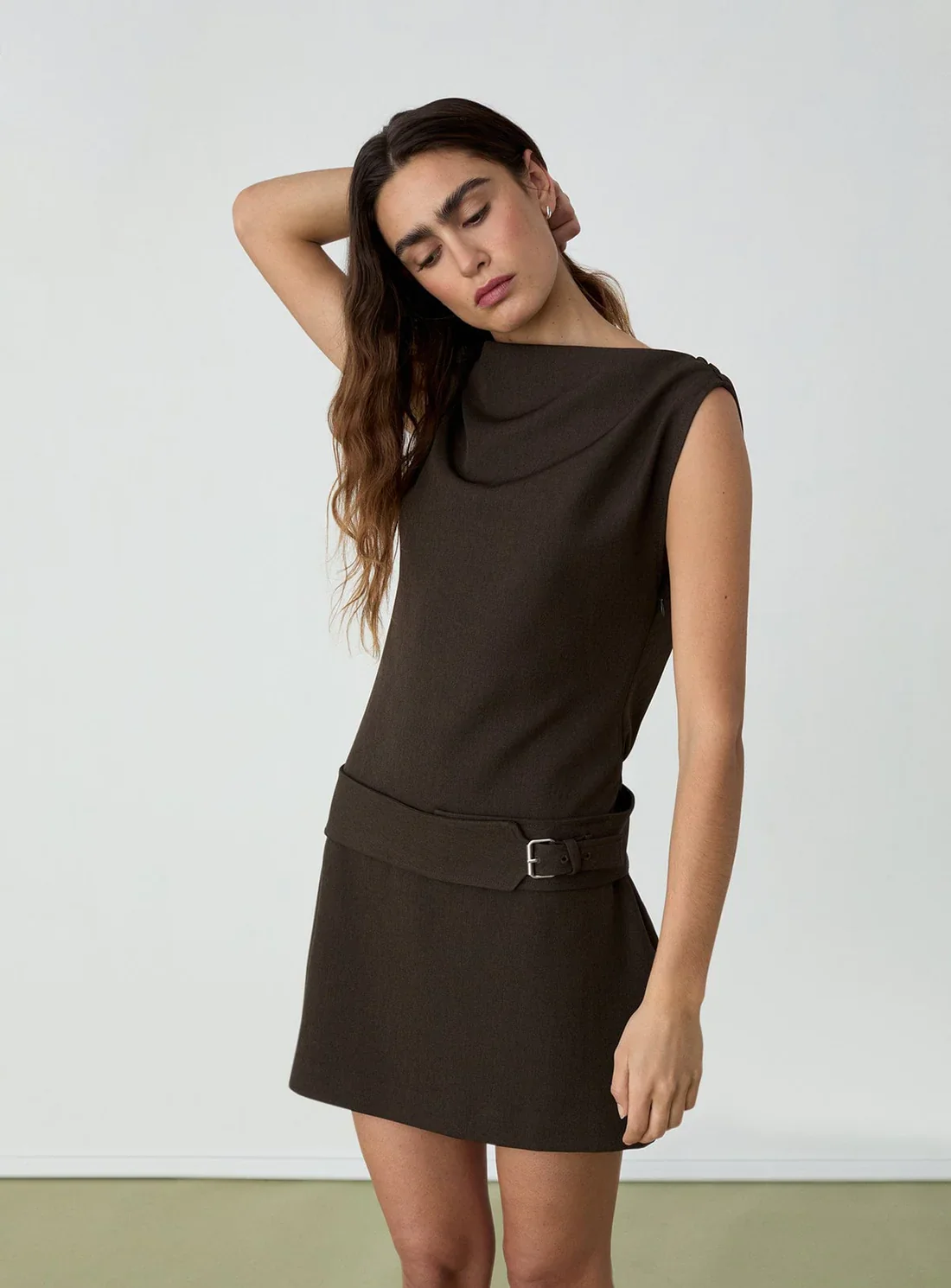 LAAGAM - ZOLA SHORT DRESS (BROWN) - Image 3