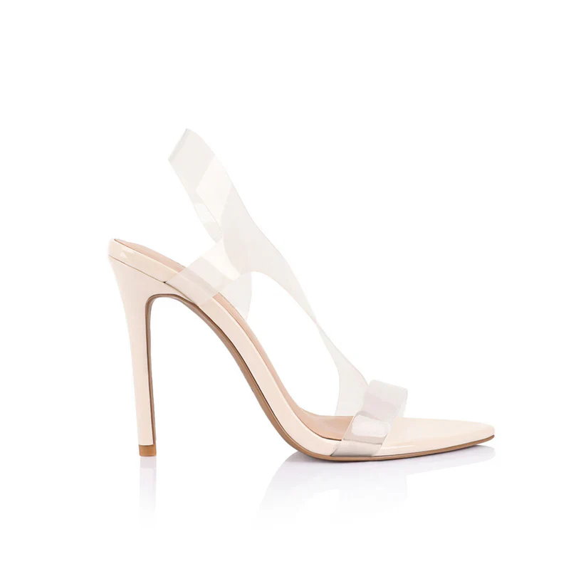 LANA WILKINSON - MISSY SANDAL (IVORY VINYLITE & PATENT LEATHER)