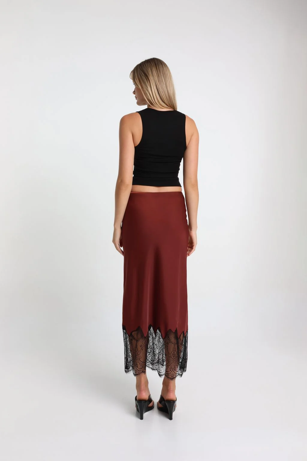 MADISON THE LABEL - LUELLA SKIRT (MERLOT) - Image 3