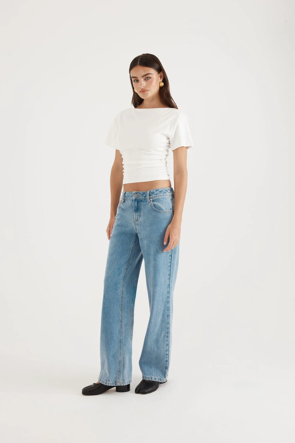 MADISON THE LABEL - OXFORD TOP (WHITE) - Image 4