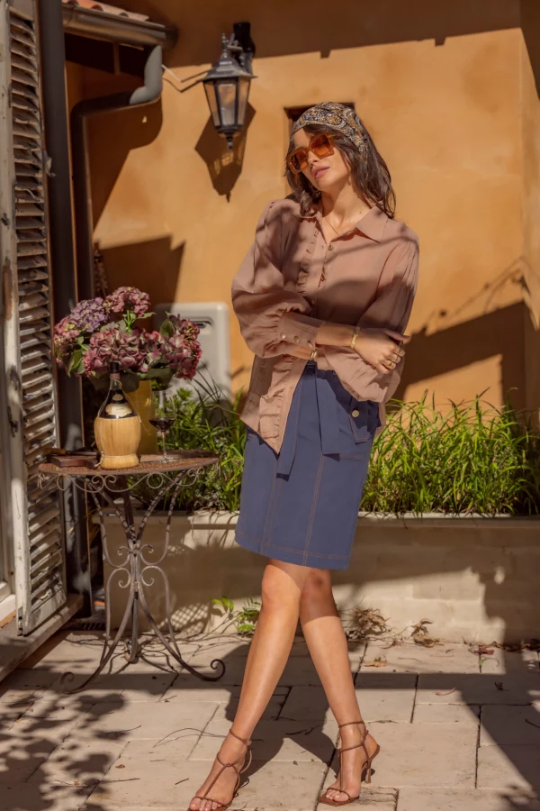 MINISTRY OF STYLE - Eclectic Mini Skirt (French Navy)  FINAL SALE - Image 3