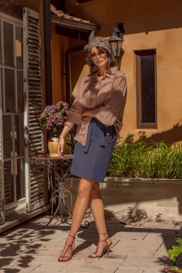 MINISTRY OF STYLE - Eclectic Mini Skirt (French Navy)  FINAL SALE - Image 4