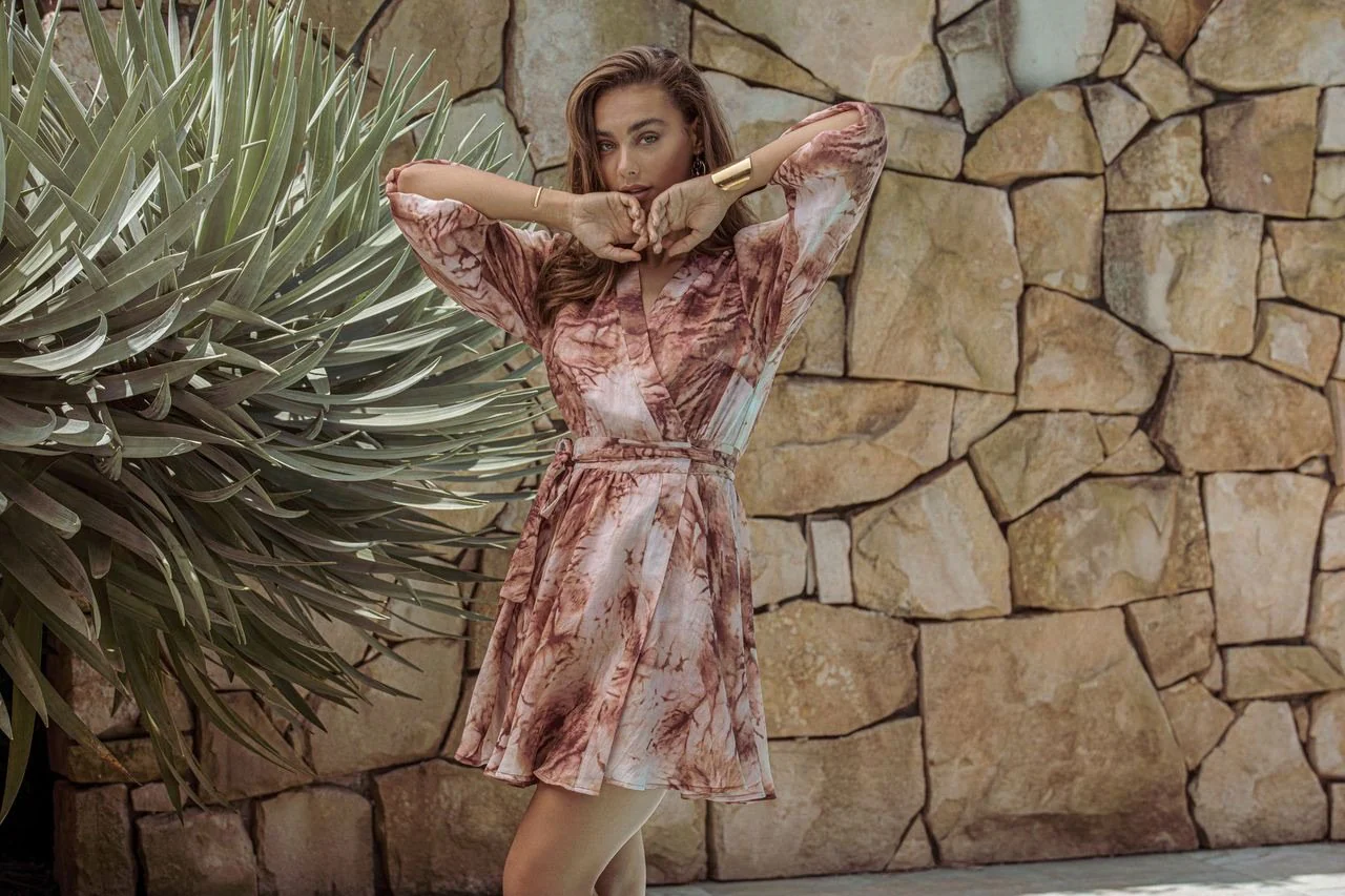 MINISTRY OF STYLE - Vacay Tie-Dye Wrap Mini Dress - Image 3