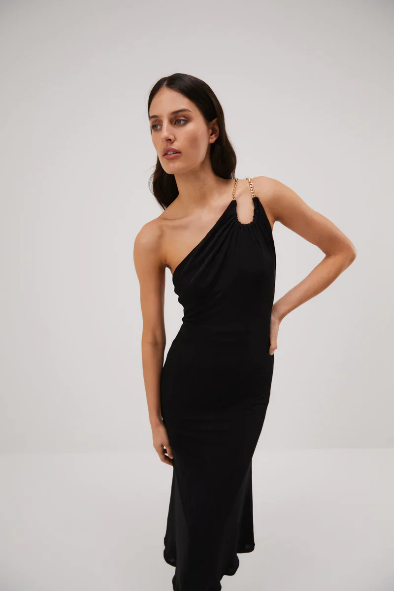 MISHA - Ashanti Slinky Jersey Dress (Black) - Image 3