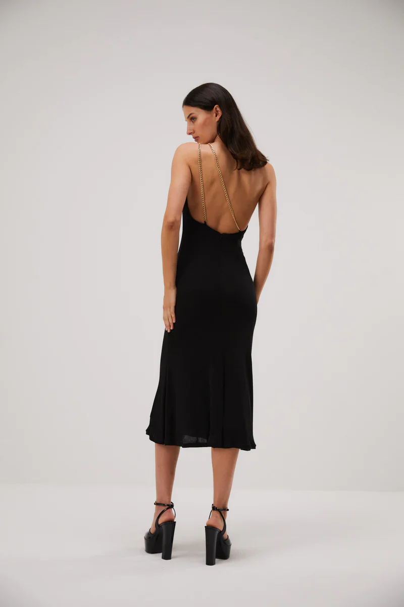 MISHA - Ashanti Slinky Jersey Dress (Black) - Image 5