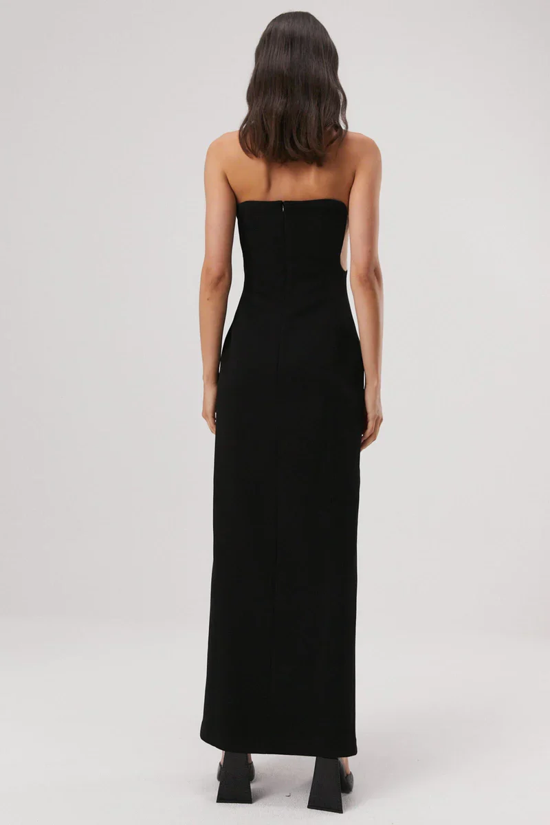 MISHA - ENSLEY STRAPLESS GOWN (BLACK) - Image 3
