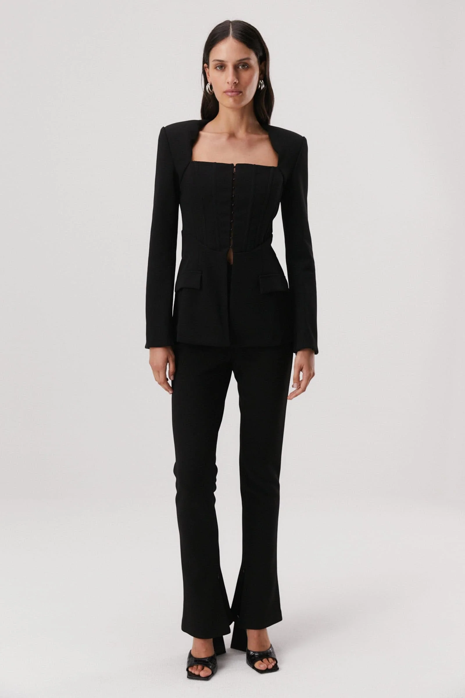 MISHA - KILEY SPLIT DETAIL PANT (BLACK) - Image 3