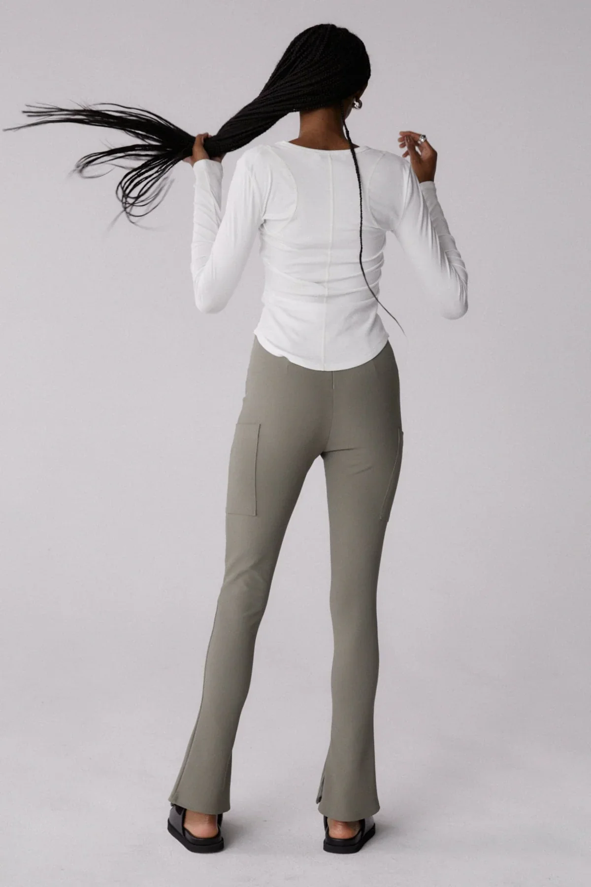 MISHA URBAN - BLAZE RIBBED PONTE PANT (SAGE) - Image 3