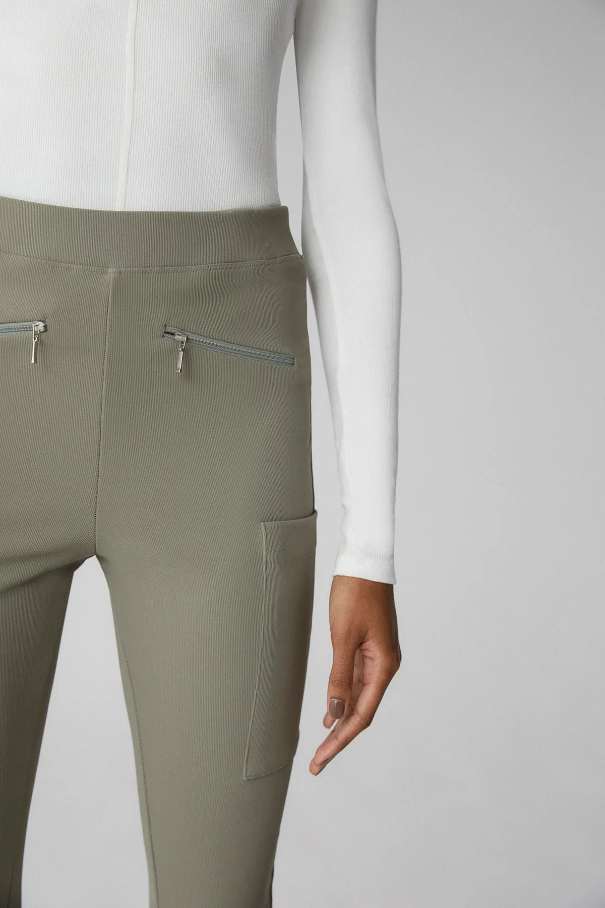 MISHA URBAN - BLAZE RIBBED PONTE PANT (SAGE) - Image 5