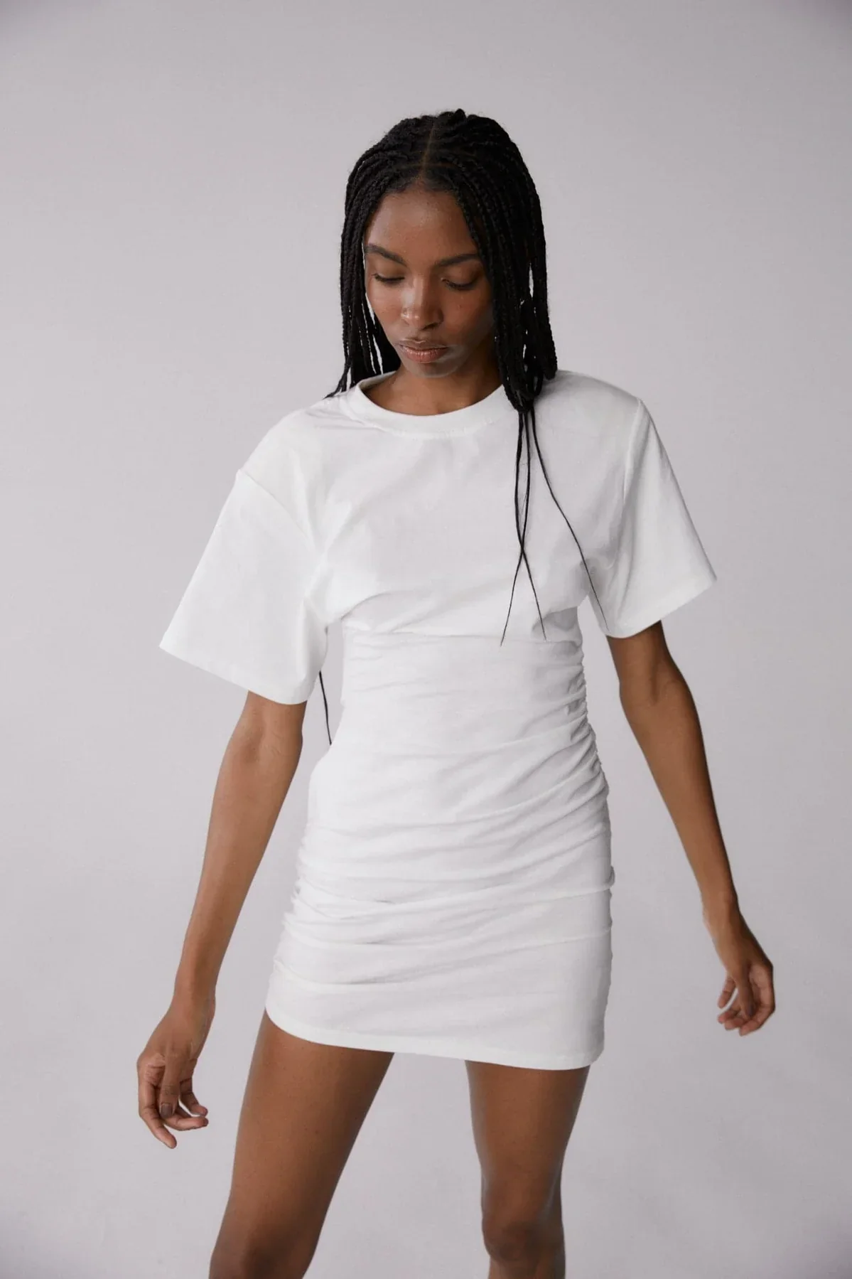 MISHA URBAN - BRENNA T-SHIRT MINI DRESS (Ivory) - Image 5