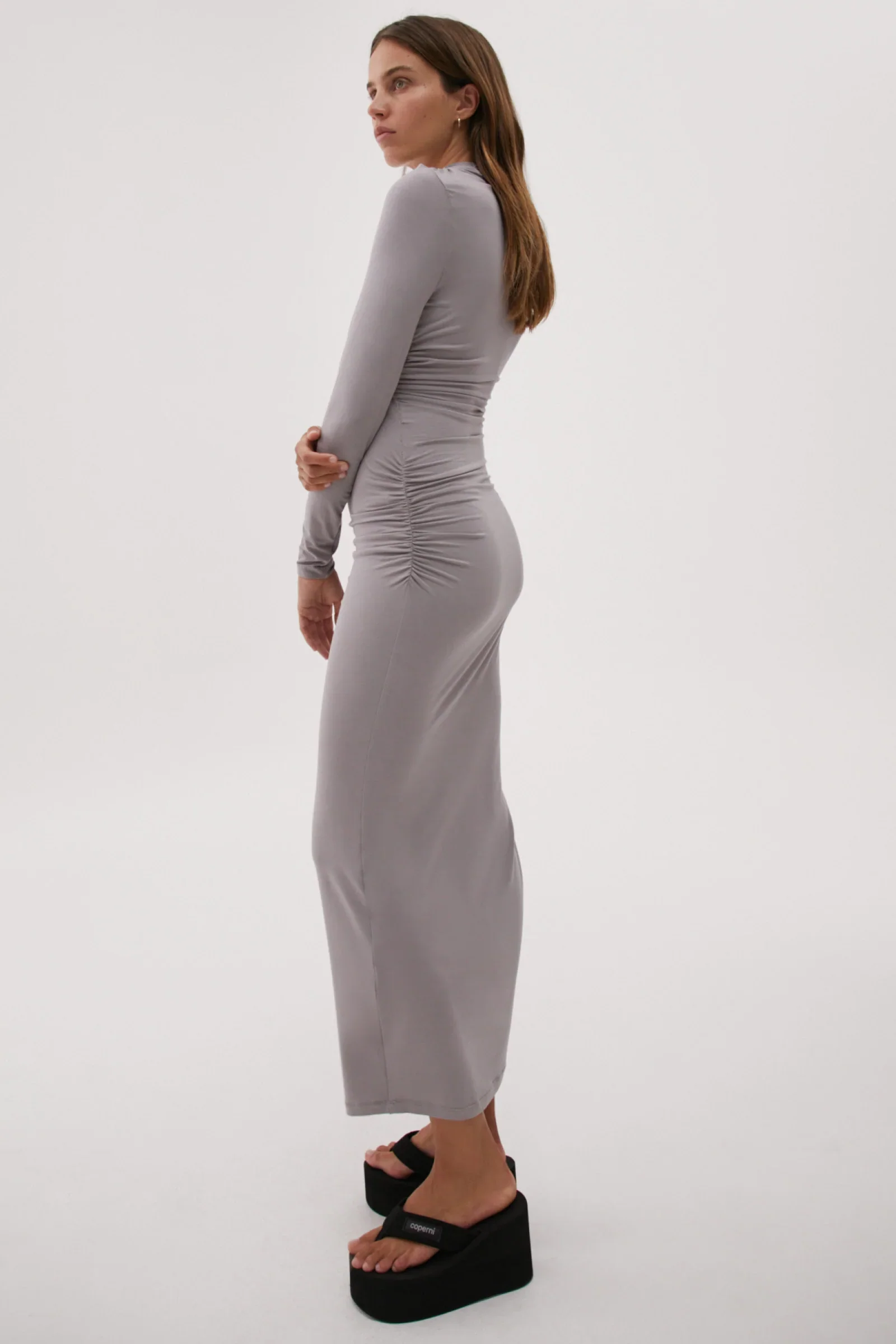 MISHA URBAN - CHESAH MIDI DRESS (GULL GREY) - Image 2