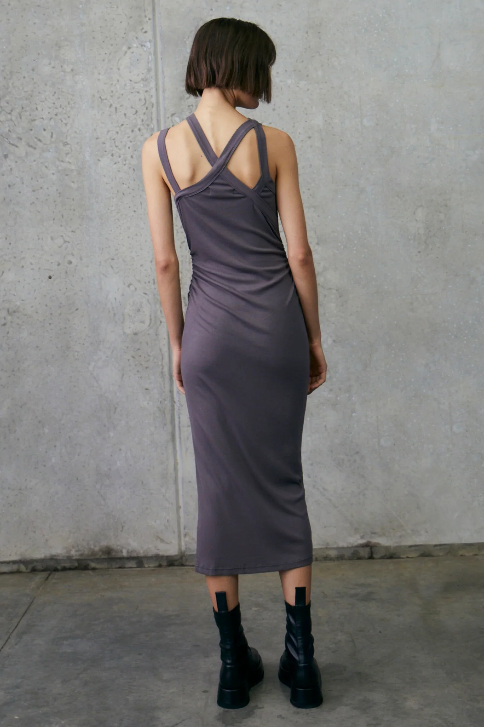 MISHA URBAN - CRUZ RIB DRESS (Slate) - Image 3