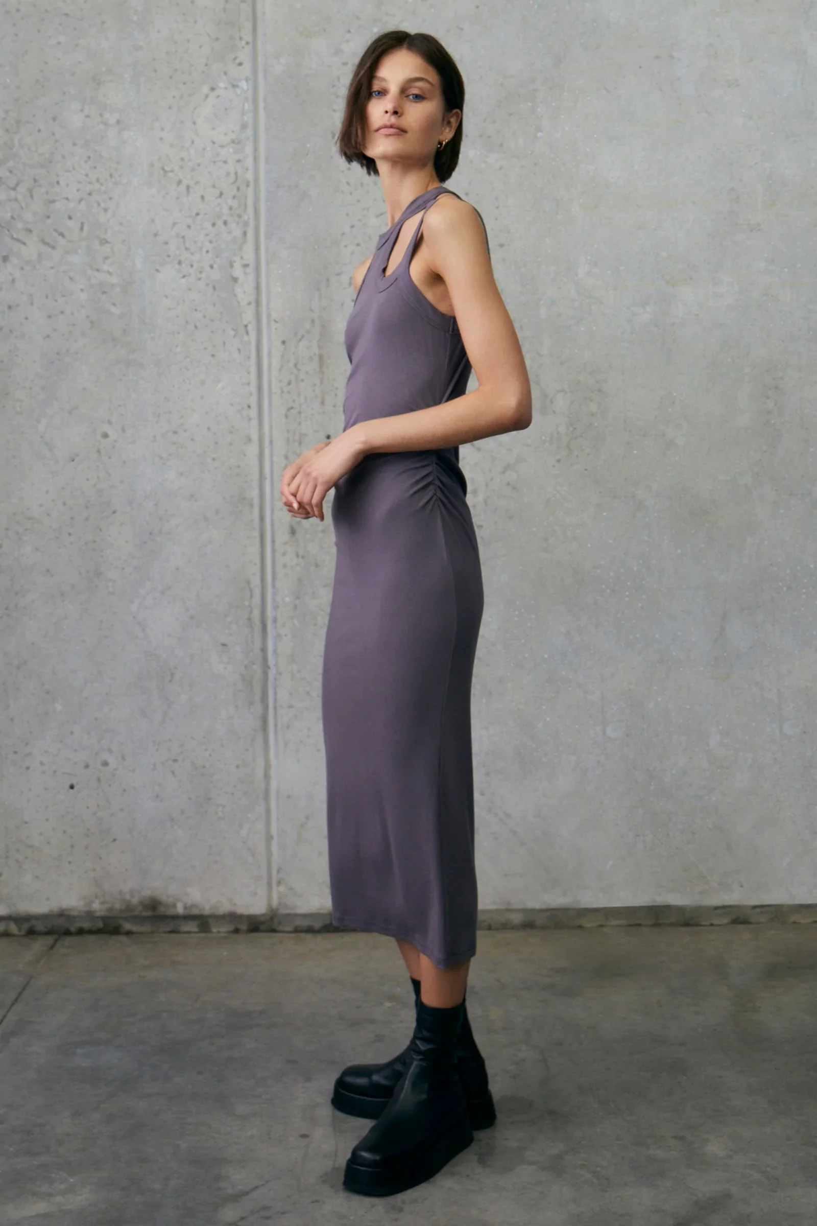 MISHA URBAN - CRUZ RIB DRESS (Slate) - Image 4