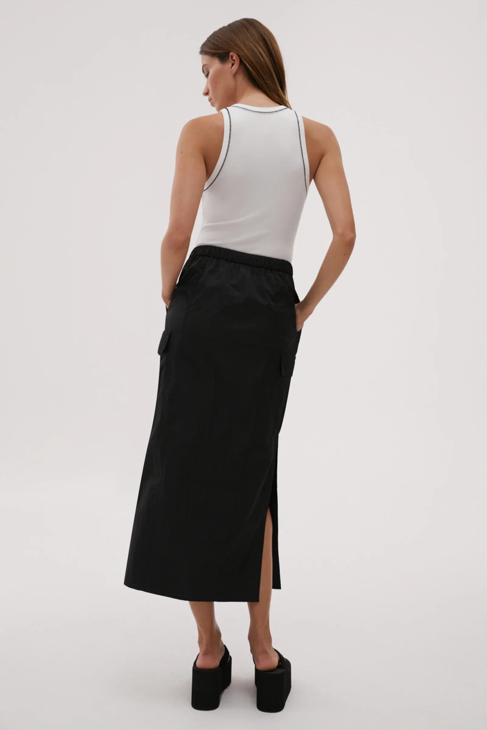MISHA URBAN - JALEN MIDI SKIRT (BLACK) - Image 4