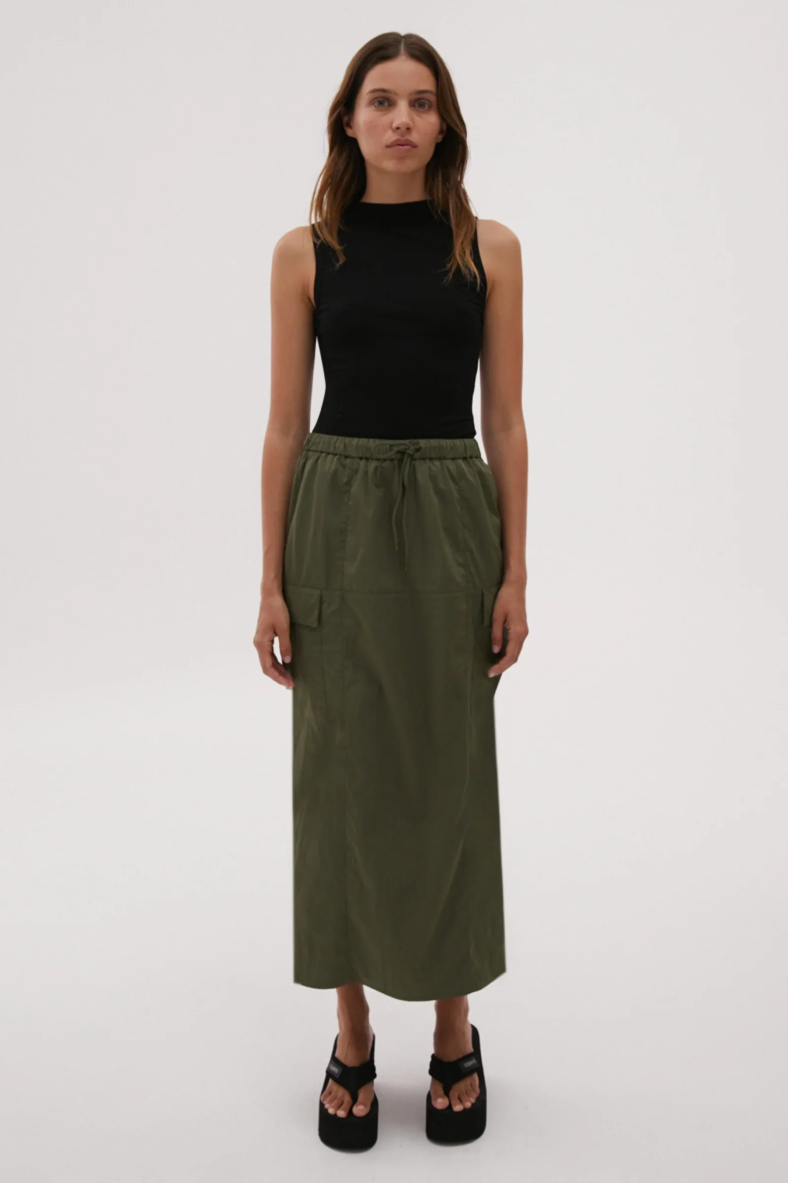 MISHA URBAN - JALEN MIDI SKIRT (SAGE GREEN)
