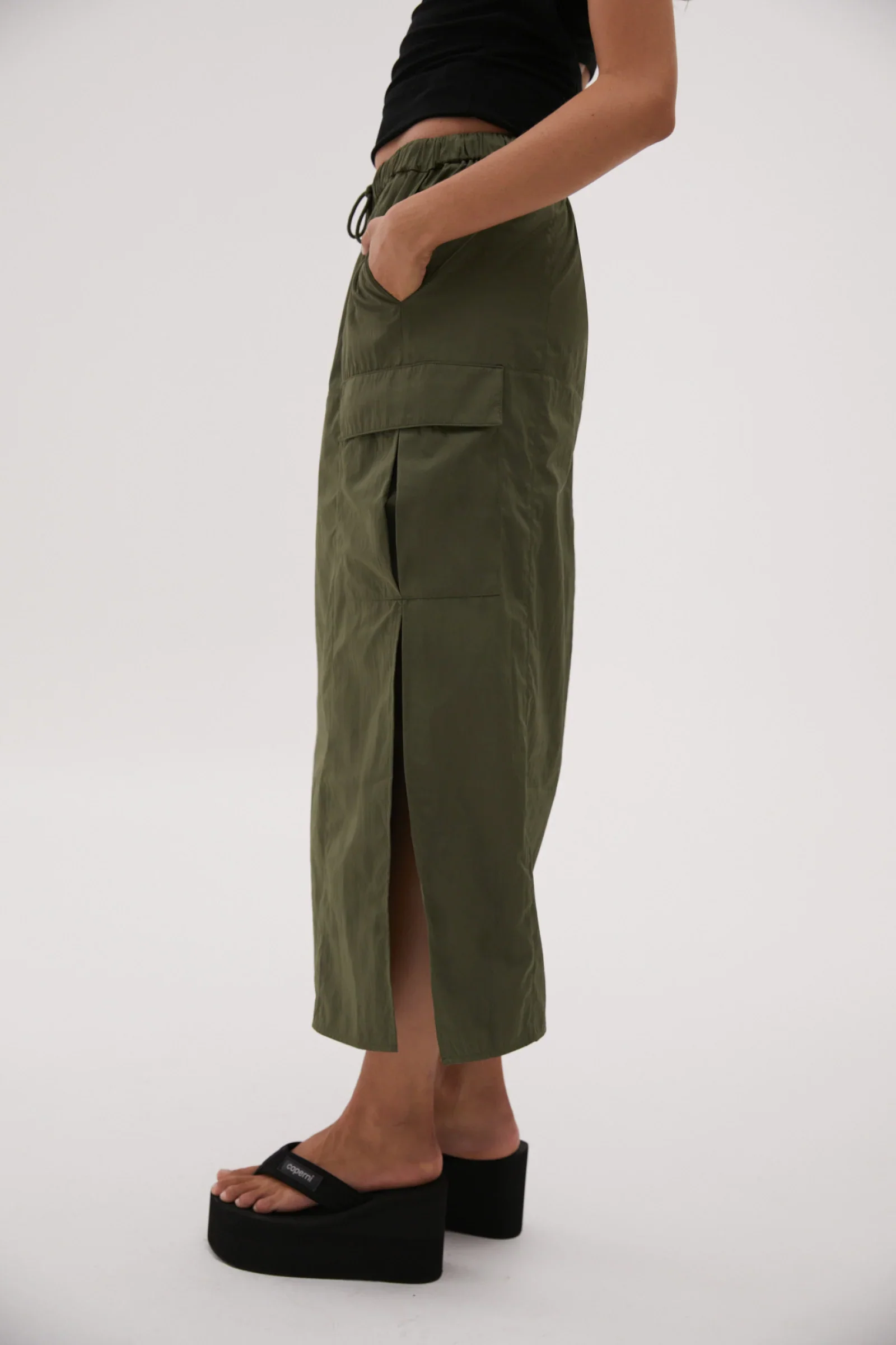 MISHA URBAN - JALEN MIDI SKIRT (SAGE GREEN) - Image 4