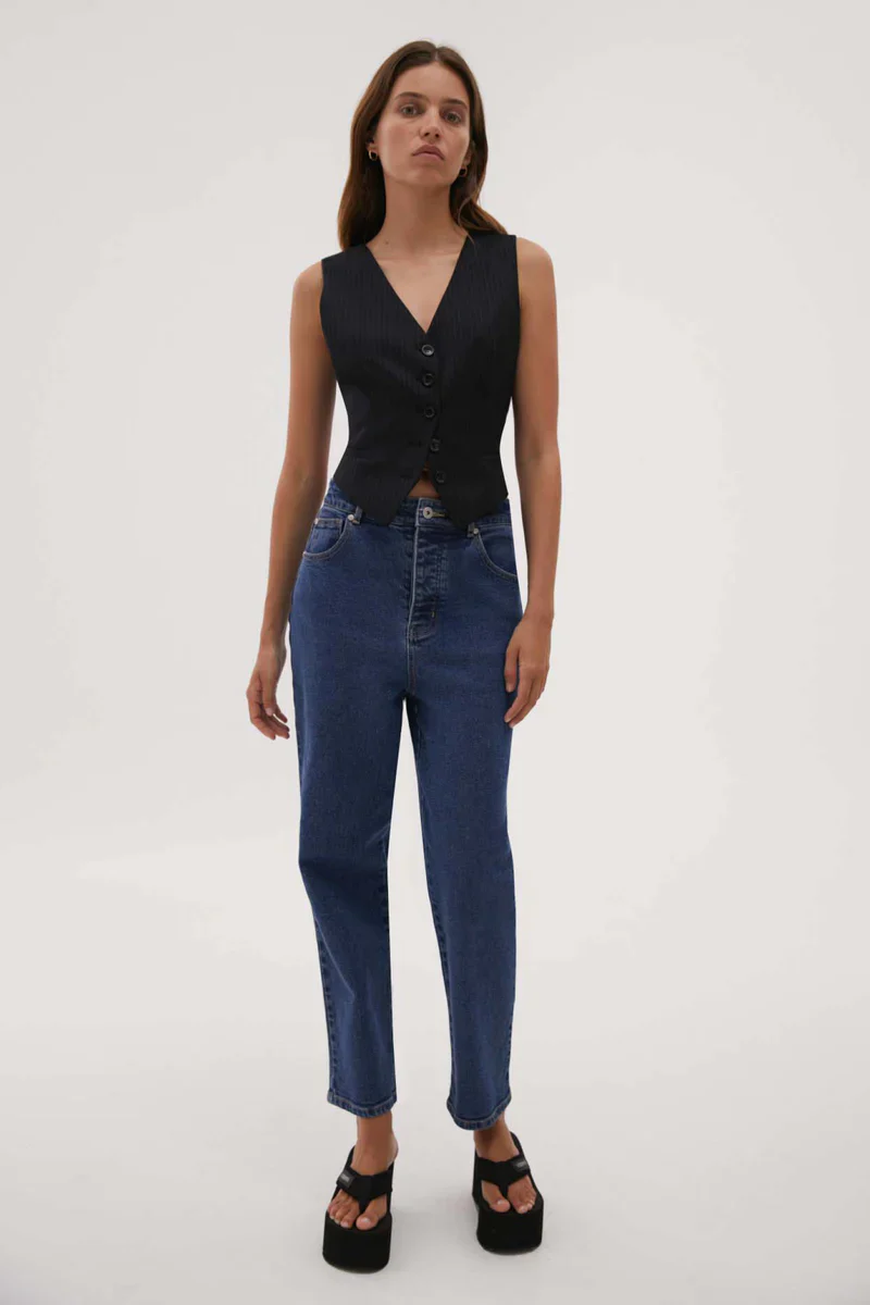 MISHA URBAN - ODALIS VEST (NAVY PINSTRIPE)