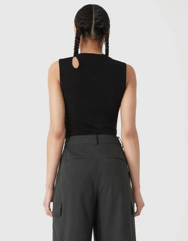 MISHA URBAN - ZION RIB JERSEY TANK (BLACK) - Image 2
