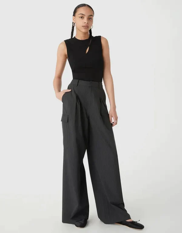 MISHA URBAN - ZION RIB JERSEY TANK (BLACK) - Image 3