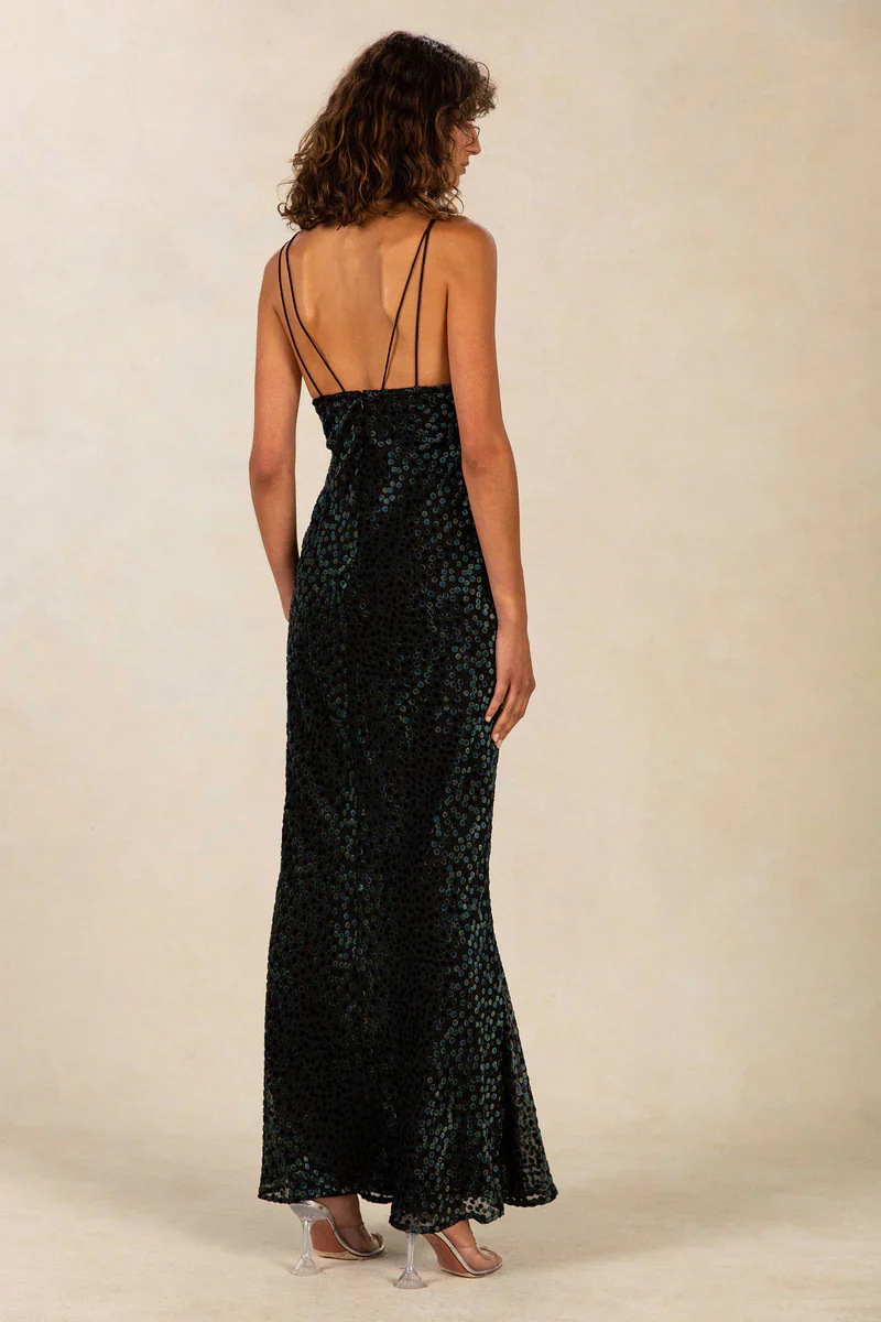 MISHA - Wilma Maxi Dress (Burnt Out Blue Spot) - Image 2