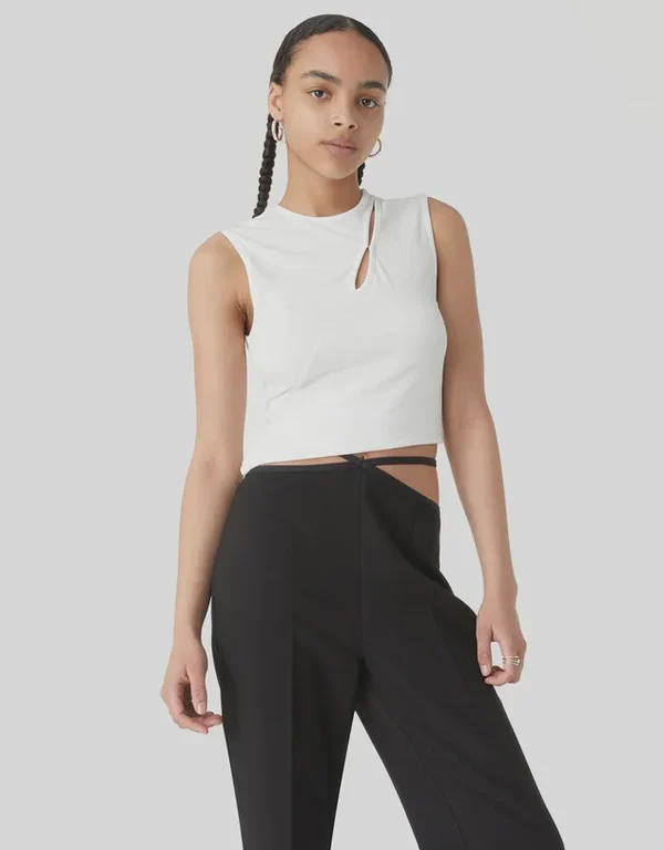 MISHA URBAN - ZION RIB JERSEY TANK (IVORY)