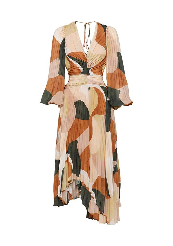MNISTRY OF STYLE - Retro Resort Pleated Midi Dress   FINAL SALE