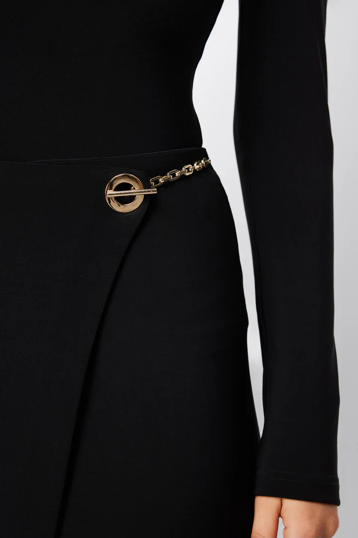 MOSSMAN - DEFIANT MIDI SKIRT (BLACK) - Image 2