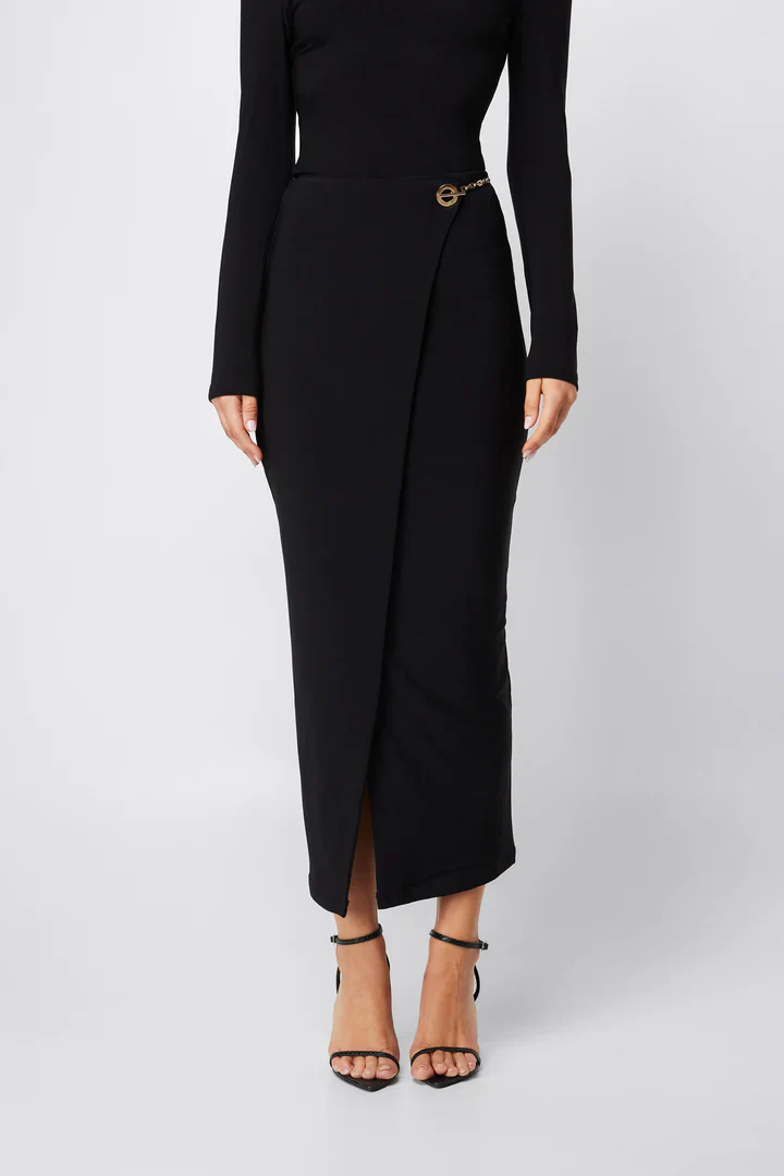 MOSSMAN - DEFIANT MIDI SKIRT (BLACK) - Image 3